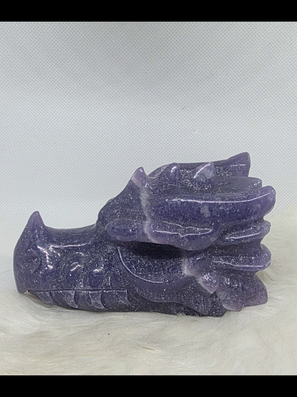 🐉Large UV Reactive Lepidolite Dragon Head | Premium Crystal Skull | Fantasy
